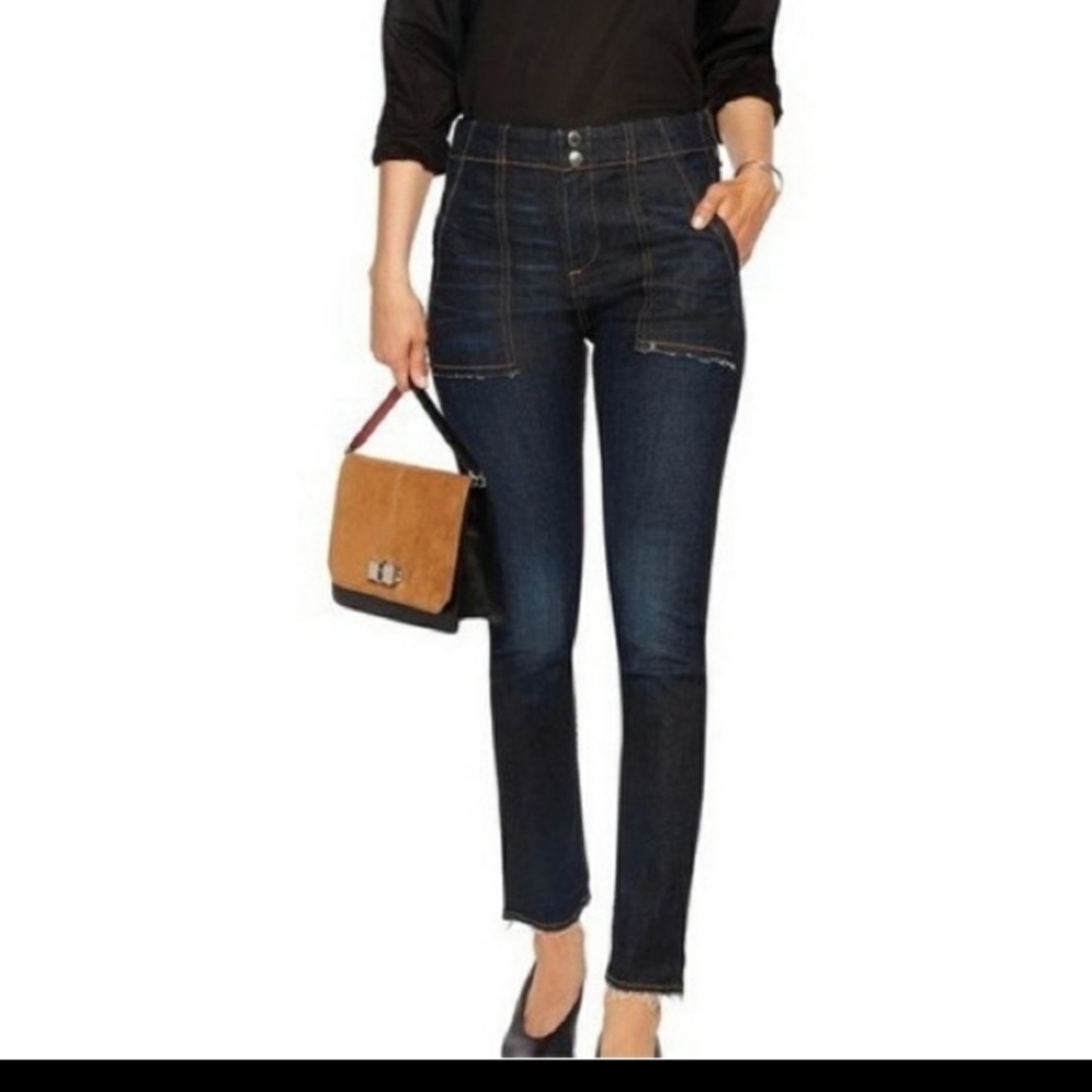 Rag & Bone Skinny Cropped Jeans – Dark Indigo Denim